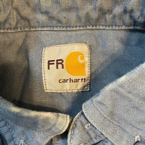 Carhartt Flame Resistant FR Denim button up Shirt - Picture 4 of 5